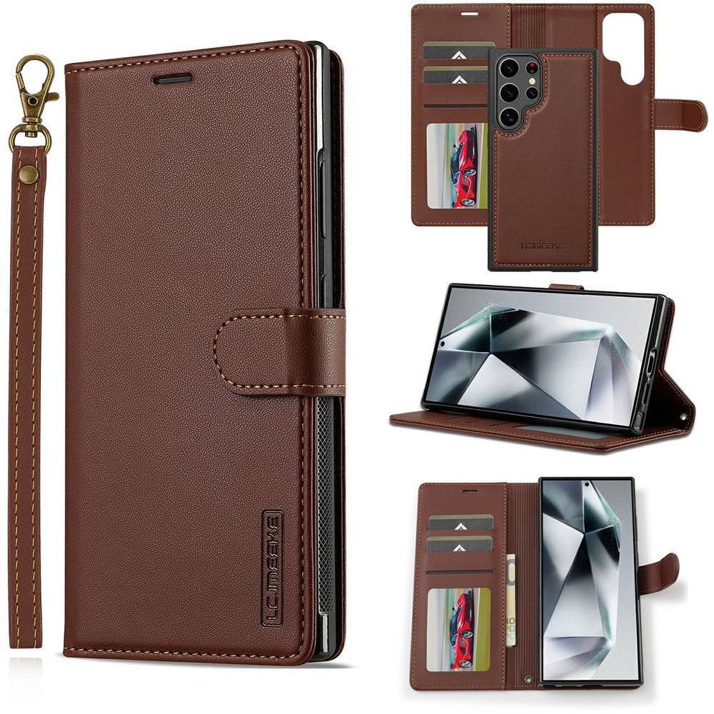 LC.IMEEKE L2 Series for Samsung Galaxy S26 Ultra Case PU Leather Wallet Detachable Magnetic Phone Cover