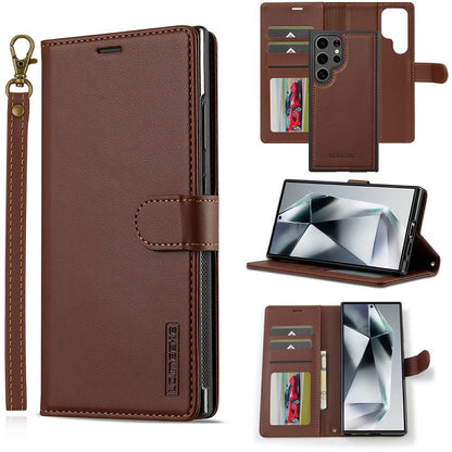 LC.IMEEKE L2 Series for Samsung Galaxy S26 Ultra Case PU Leather Wallet Detachable Magnetic Phone Cover