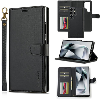 LC.IMEEKE L2 Series for Samsung Galaxy S26 Ultra Case PU Leather Wallet Detachable Magnetic Phone Cover