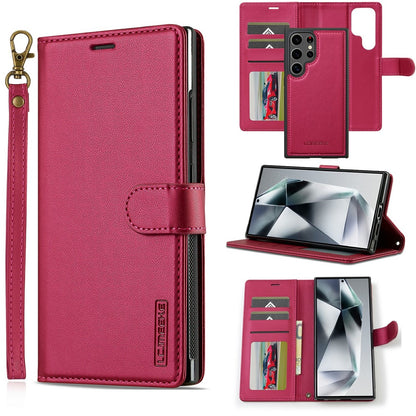 LC.IMEEKE L2 Series for Samsung Galaxy S26 Ultra Case PU Leather Wallet Detachable Magnetic Phone Cover