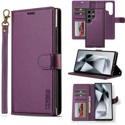 LC.IMEEKE L2 Series for Samsung Galaxy S26 Ultra Case PU Leather Wallet Detachable Magnetic Phone Cover