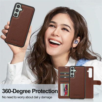 LC.IMEEKE L2 Series for Samsung Galaxy S26+ Case PU Leather Wallet Detachable Magnetic Phone Cover