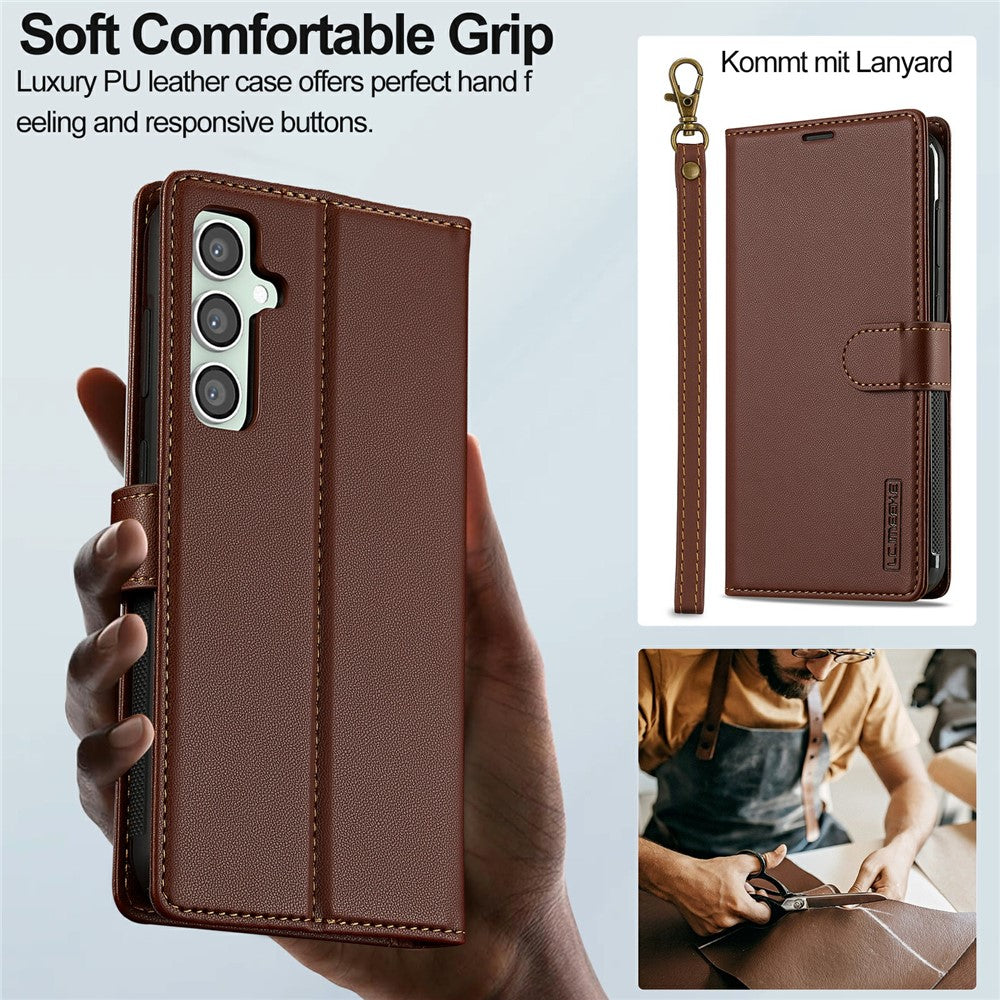 LC.IMEEKE L2 Series for Samsung Galaxy S26+ Case PU Leather Wallet Detachable Magnetic Phone Cover