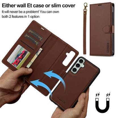 LC.IMEEKE L2 Series for Samsung Galaxy S26+ Case PU Leather Wallet Detachable Magnetic Phone Cover