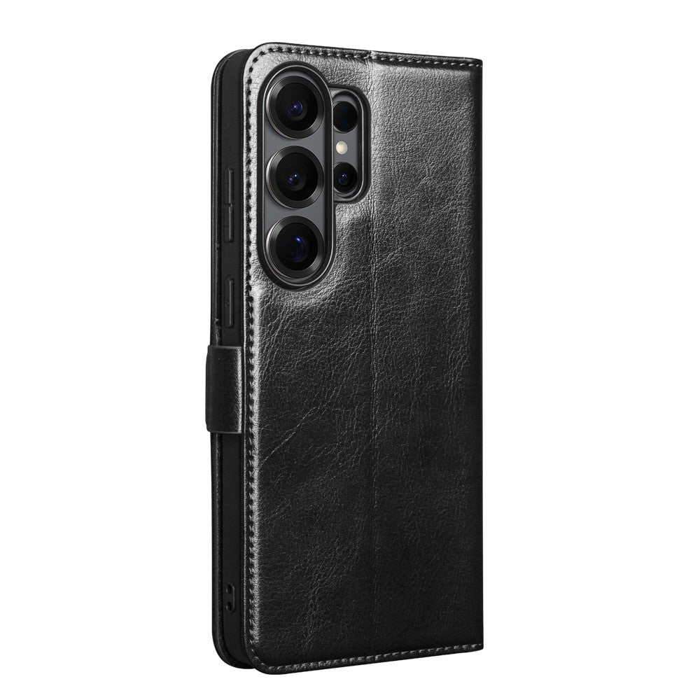 QIALINO For Samsung Galaxy S26 Ultra Case with Card Holder Genuine Cow Leather Stand Phone Cover
