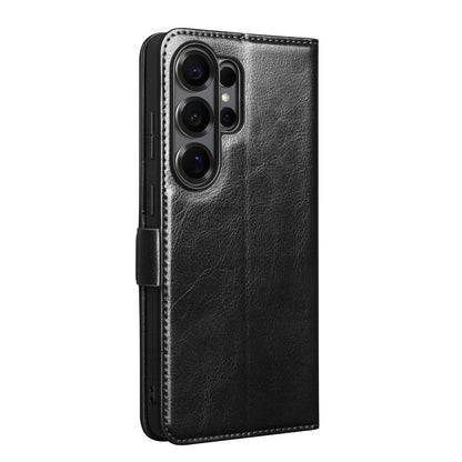 QIALINO For Samsung Galaxy S26 Ultra Case with Card Holder Genuine Cow Leather Stand Phone Cover