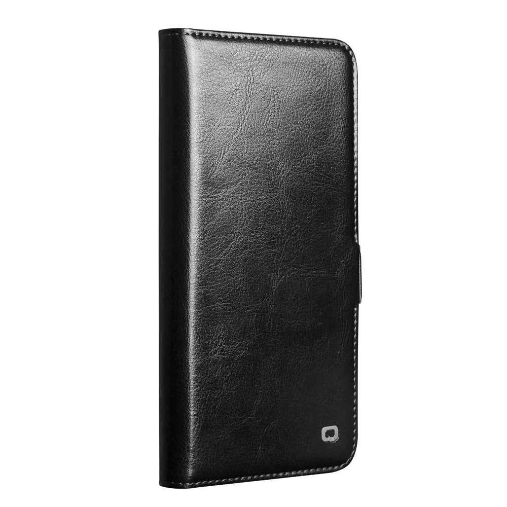 QIALINO For Samsung Galaxy S26 Ultra Case with Card Holder Genuine Cow Leather Stand Phone Cover