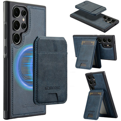 LC.IMEEKE L3 For Samsung Galaxy S26 Ultra Magnetic Case Detachable Card Holder Leather TPU Mobile Cover
