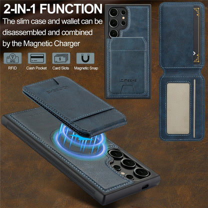 LC.IMEEKE L3 For Samsung Galaxy S26 Ultra Magnetic Case Detachable Card Holder Leather TPU Mobile Cover