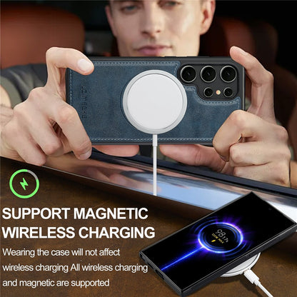 LC.IMEEKE L3 For Samsung Galaxy S26 Ultra Magnetic Case Detachable Card Holder Leather TPU Mobile Cover