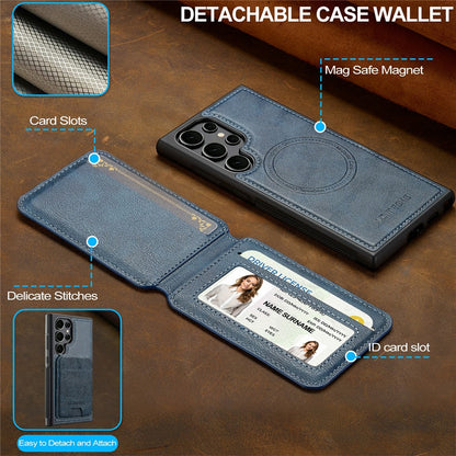 LC.IMEEKE L3 For Samsung Galaxy S26 Ultra Magnetic Case Detachable Card Holder Leather TPU Mobile Cover