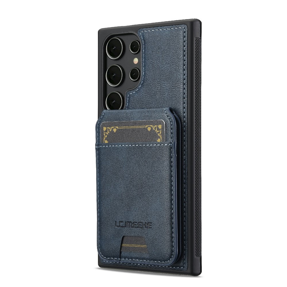 LC.IMEEKE L3 For Samsung Galaxy S26 Ultra Magnetic Case Detachable Card Holder Leather TPU Mobile Cover