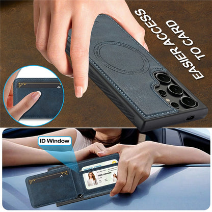LC.IMEEKE L3 For Samsung Galaxy S26 Ultra Magnetic Case Detachable Card Holder Leather TPU Mobile Cover