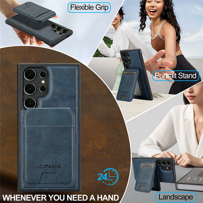 LC.IMEEKE L3 For Samsung Galaxy S26 Ultra Magnetic Case Detachable Card Holder Leather TPU Mobile Cover