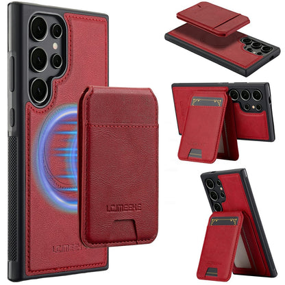 LC.IMEEKE L3 For Samsung Galaxy S26 Ultra Magnetic Case Detachable Card Holder Leather TPU Mobile Cover