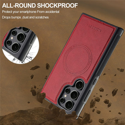 LC.IMEEKE L5 For Samsung Galaxy S26 Ultra Magnetic Phone Case Leather Back Cover with Detachable Card Holder