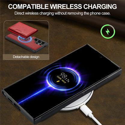 LC.IMEEKE L5 For Samsung Galaxy S26 Ultra Magnetic Phone Case Leather Back Cover with Detachable Card Holder