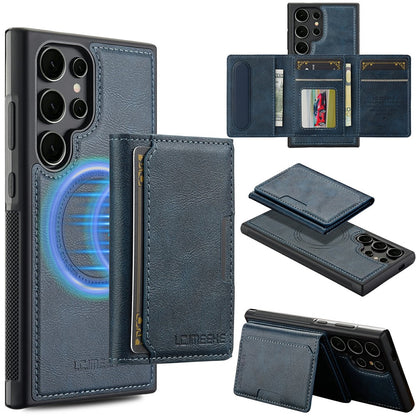 LC.IMEEKE L5 For Samsung Galaxy S26 Ultra Magnetic Phone Case Leather Back Cover with Detachable Card Holder