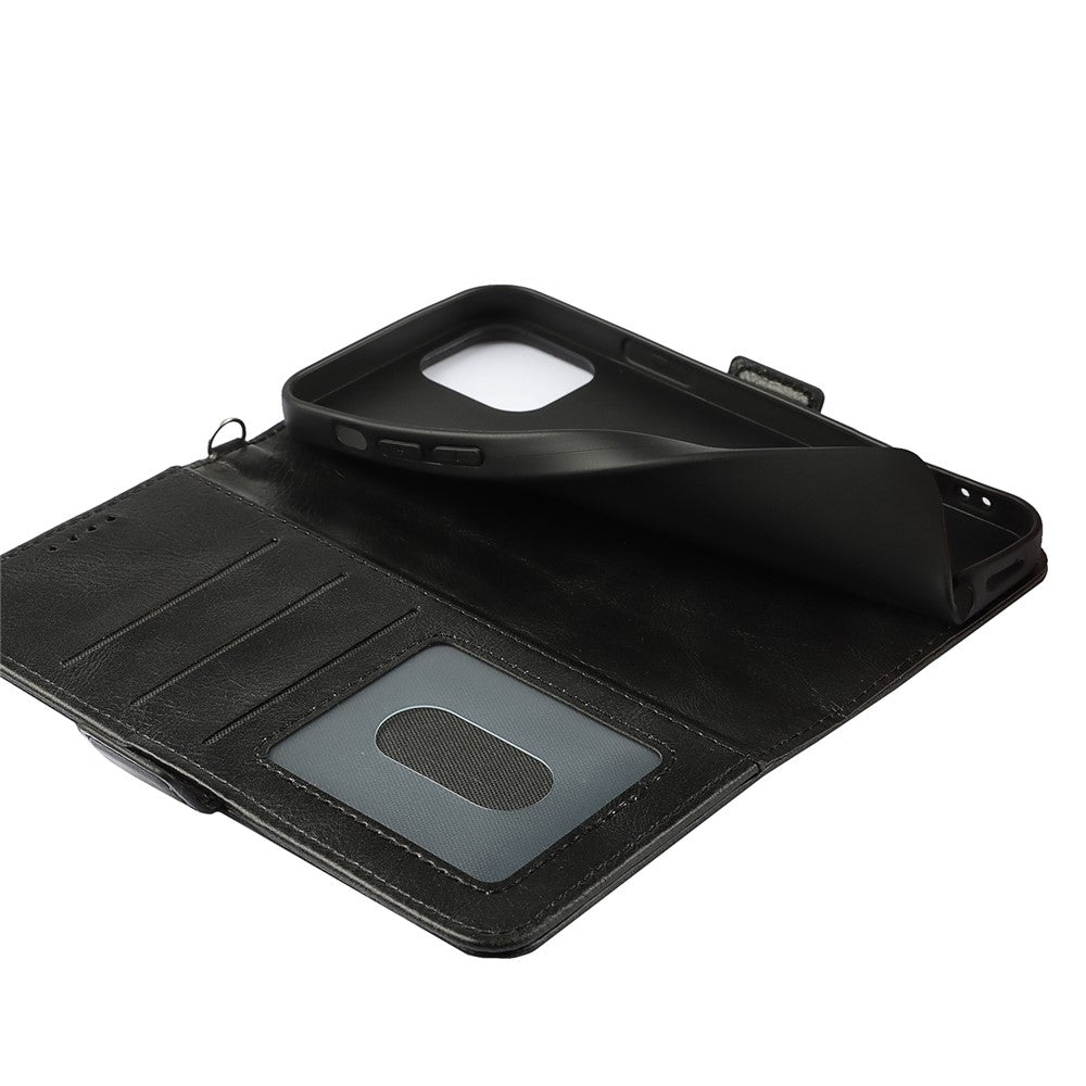 For iPhone 14 Pro Max Anti-scratch Phone Case Retro Wallet Stand Magnetic Clasp Drop Proof Flip Leather Phone Cover with Strap