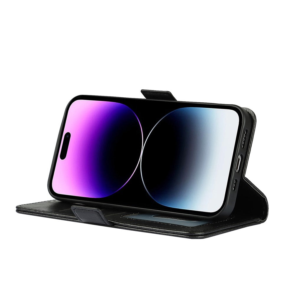 For iPhone 14 Pro Max Anti-scratch Phone Case Retro Wallet Stand Magnetic Clasp Drop Proof Flip Leather Phone Cover with Strap