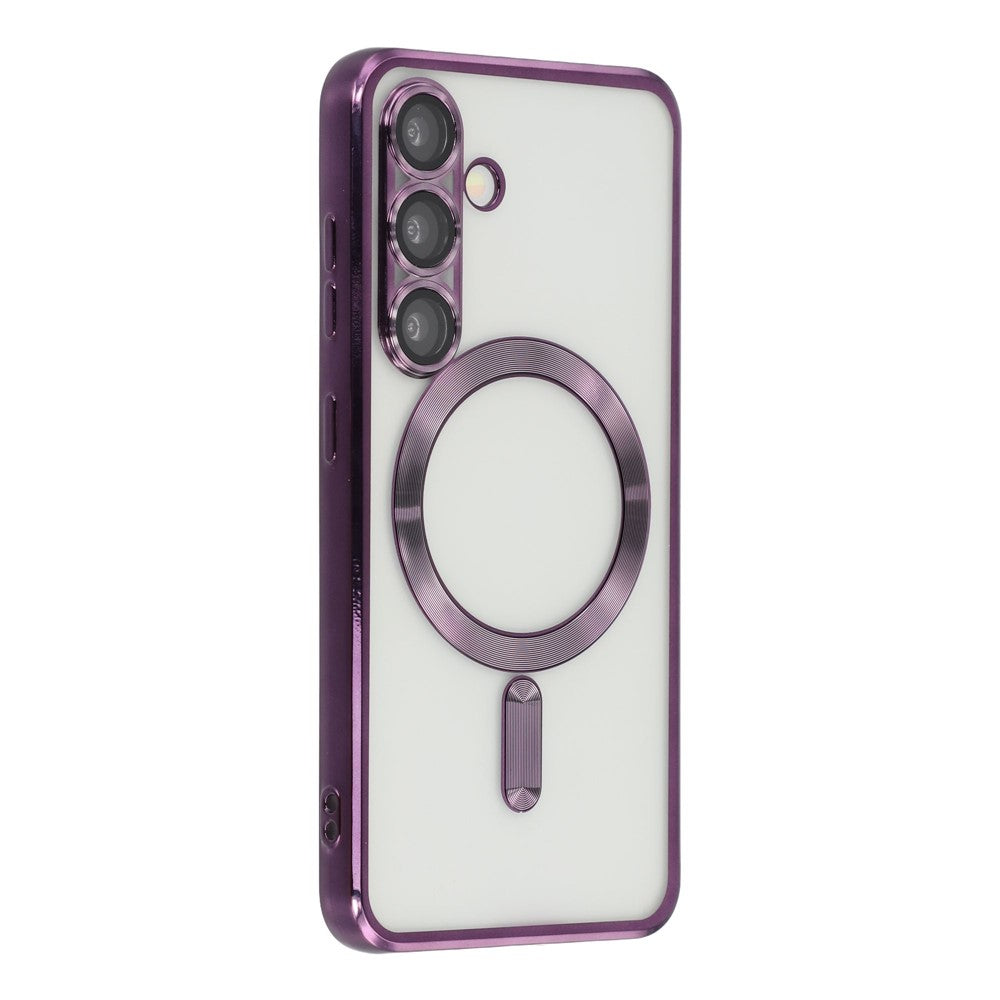 For Samsung Galaxy S26+ Magnetic Case CD Veins Glass Lens Guard TPU Phone Back Cover