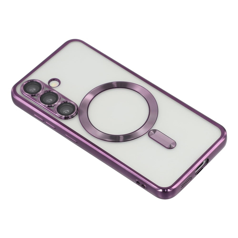 For Samsung Galaxy S26+ Magnetic Case CD Veins Glass Lens Guard TPU Phone Back Cover
