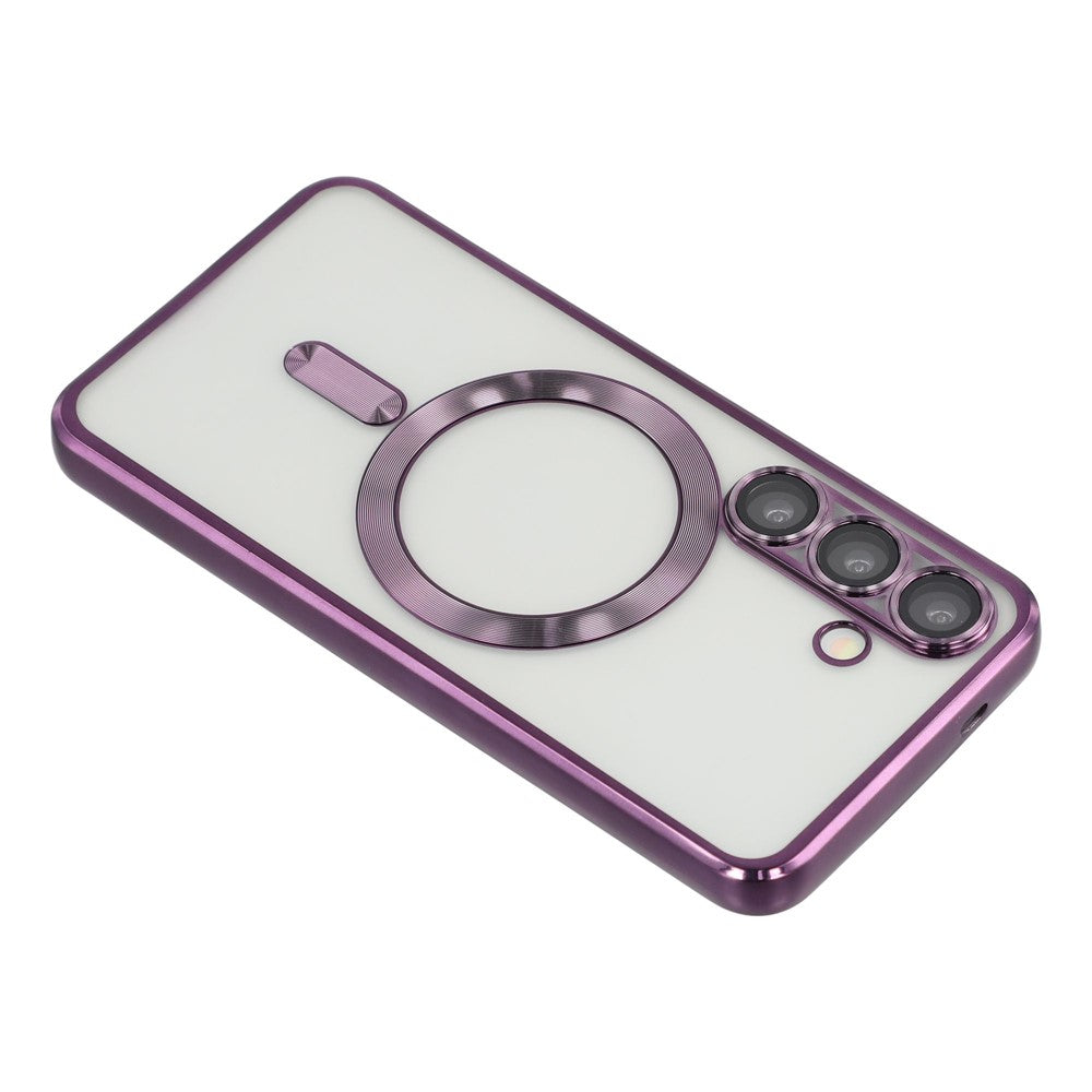 For Samsung Galaxy S26+ Magnetic Case CD Veins Glass Lens Guard TPU Phone Back Cover
