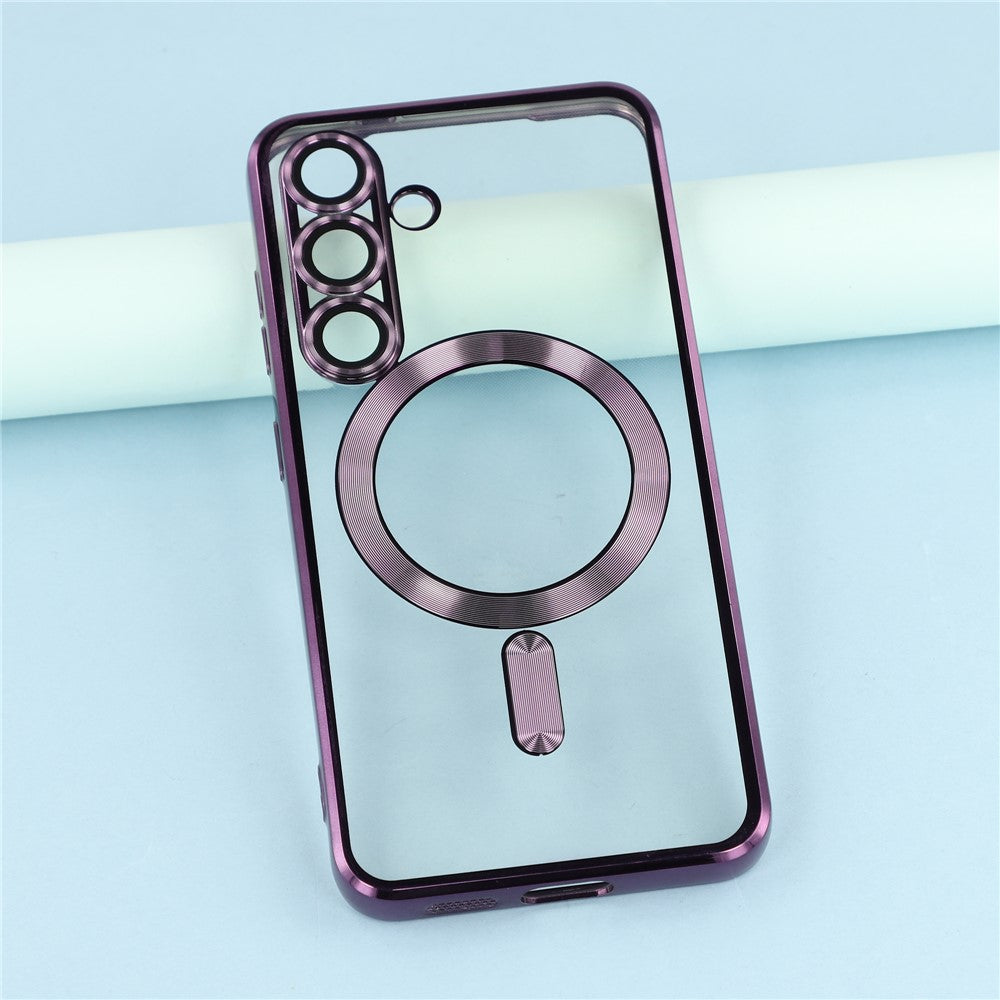 For Samsung Galaxy S26+ Magnetic Case CD Veins Glass Lens Guard TPU Phone Back Cover