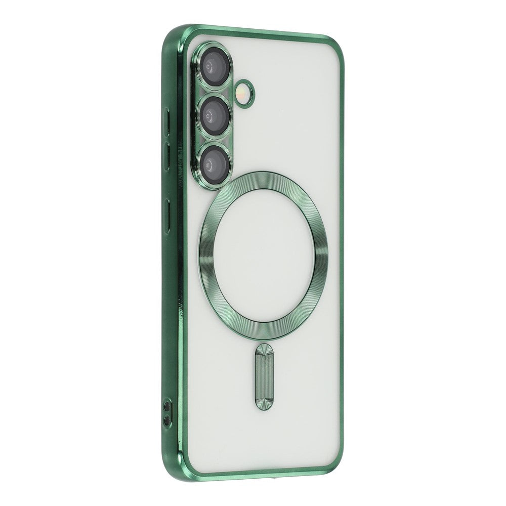 For Samsung Galaxy S26+ Magnetic Case CD Veins Glass Lens Guard TPU Phone Back Cover