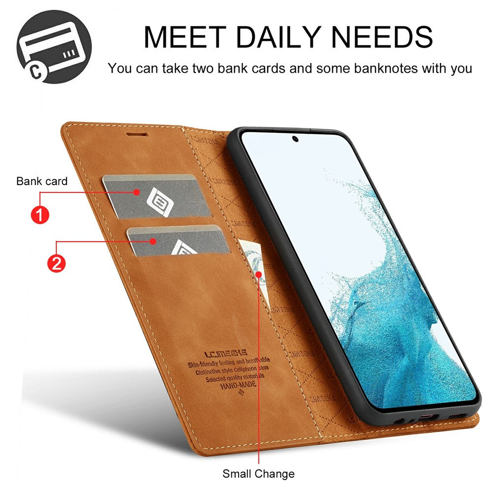 LC.IMEEKE For Samsung Galaxy S26+ Case Wallet Microfiber Leather Phone Cover