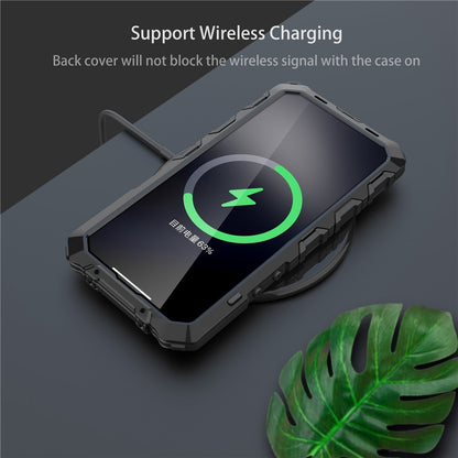 R-JUST Anti-drop Phone Case For iPhone 14 Pro Max, Silicone + Metal Scratch-resistant Cell Phone Cover Kickstand