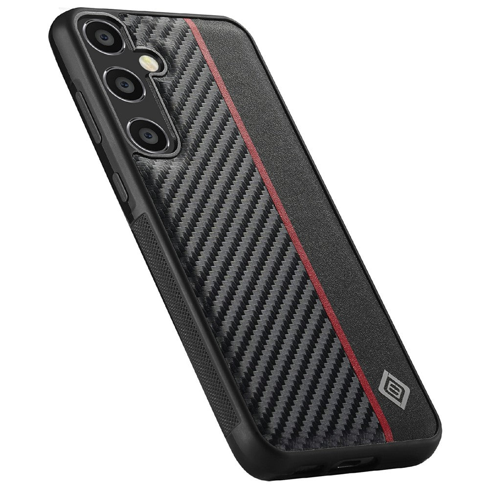LC.IMEEKE For Samsung Galaxy S26+ Case Carbon Fiber Texture Leather + TPU + EVA Phone Cover