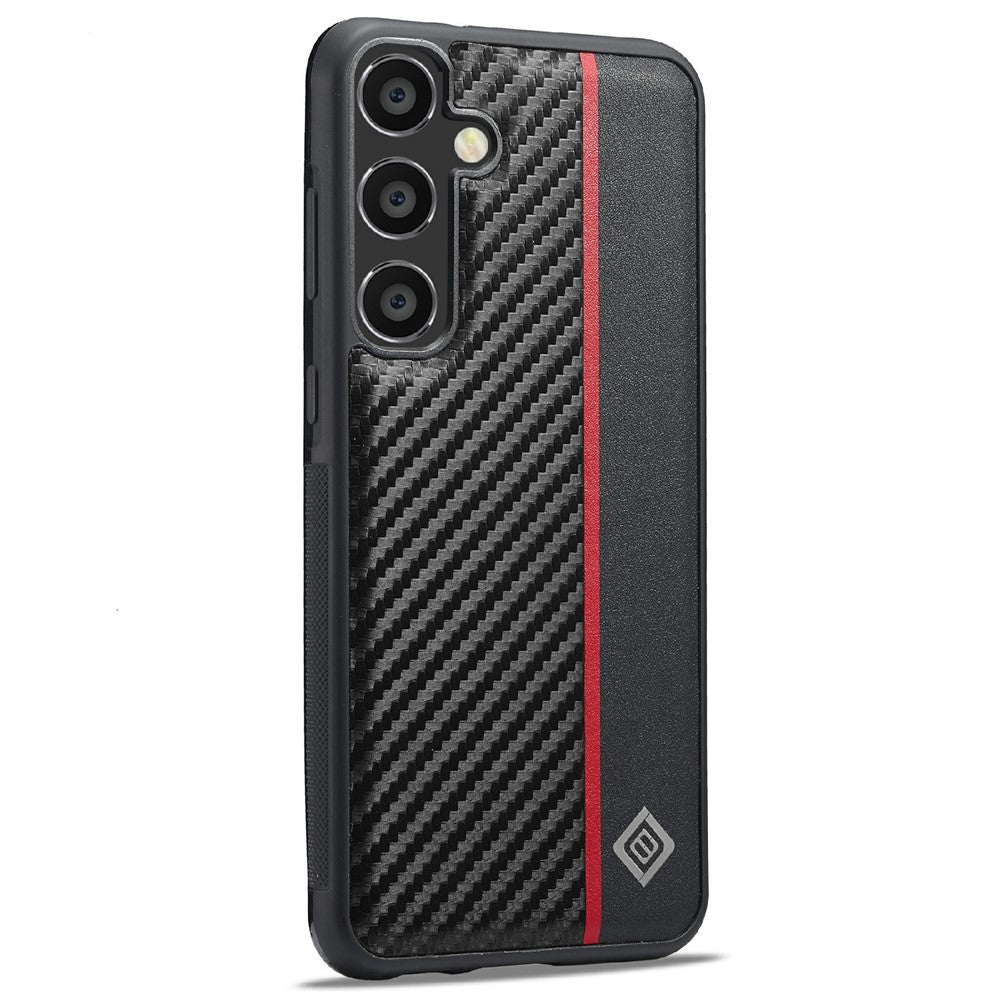 LC.IMEEKE For Samsung Galaxy S26+ Case Carbon Fiber Texture Leather + TPU + EVA Phone Cover