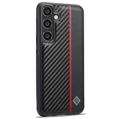 LC.IMEEKE For Samsung Galaxy S26+ Case Carbon Fiber Texture Leather + TPU + EVA Phone Cover