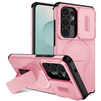 For Samsung Galaxy S26 Ultra Magnetic Case Kickstand Camera Slider PC + TPU Phone Cover