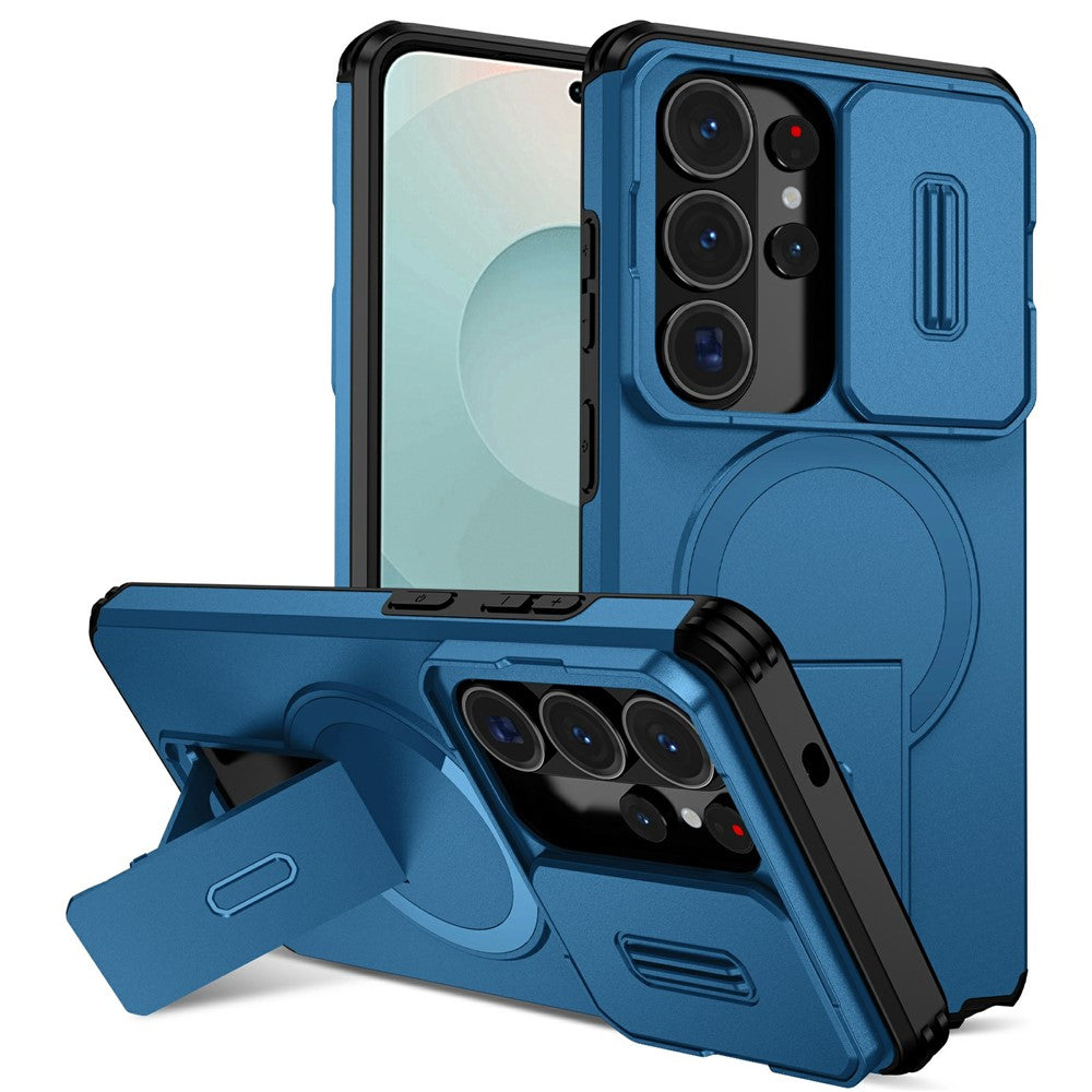 For Samsung Galaxy S26 Ultra Magnetic Case Kickstand Camera Slider PC + TPU Phone Cover