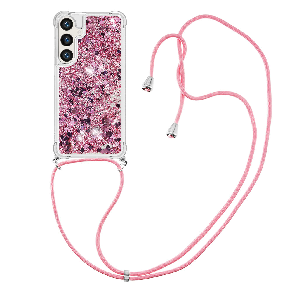 For Samsung Galaxy S26+ TPU Case Quicksand Phone Cover with Lanyard