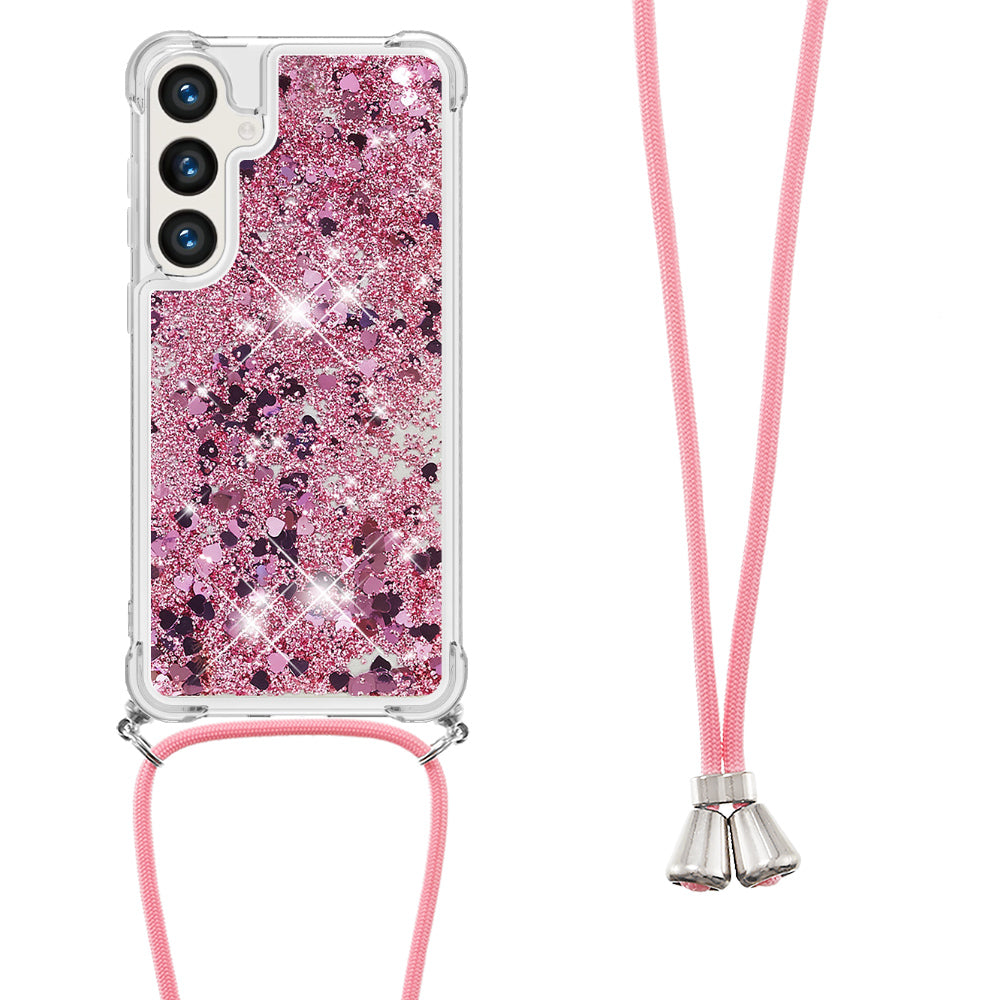 For Samsung Galaxy S26+ TPU Case Quicksand Phone Cover with Lanyard