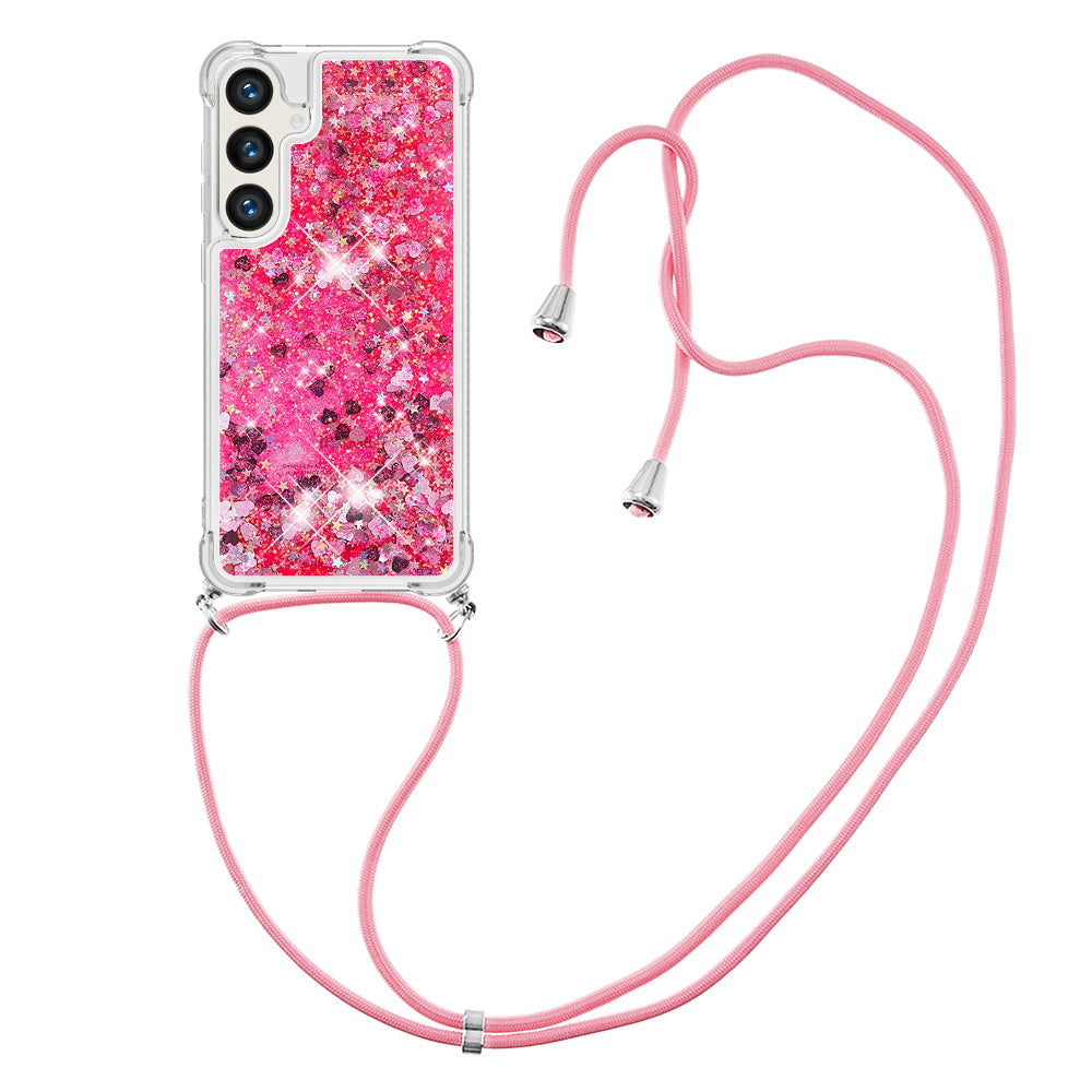 For Samsung Galaxy S26+ TPU Case Quicksand Phone Cover with Lanyard