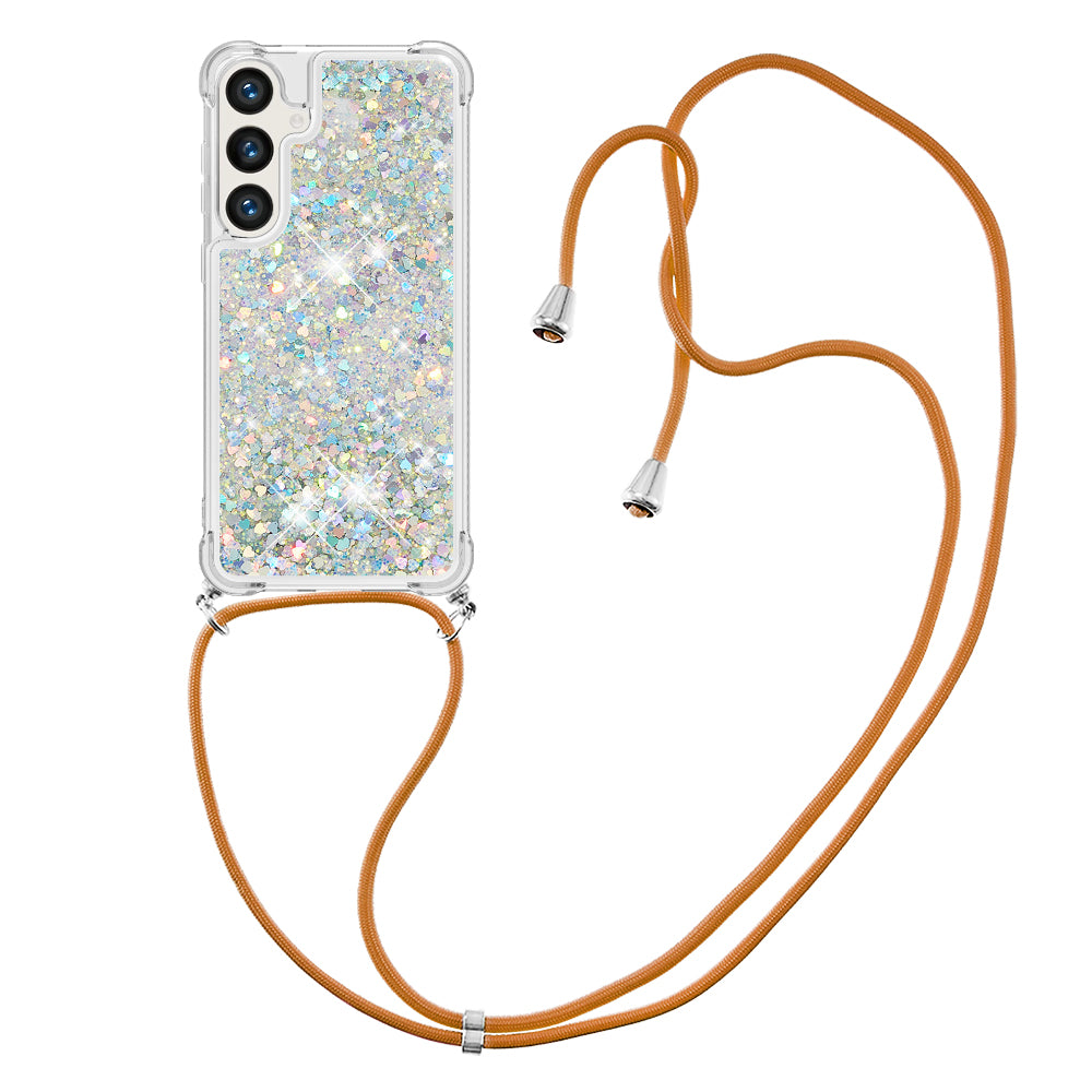 For Samsung Galaxy S26+ TPU Case Quicksand Phone Cover with Lanyard