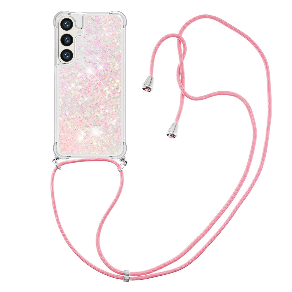 For Samsung Galaxy S26+ TPU Case Quicksand Phone Cover with Lanyard