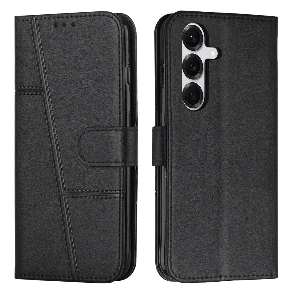 Leather Phone Case For Samsung Galaxy S26+ Foldable Stand Wallet Flip Cover with Strap