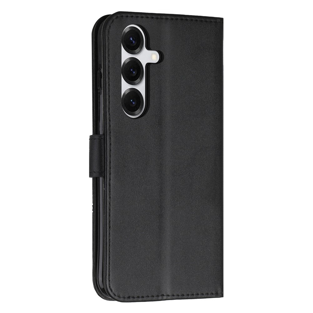 Leather Phone Case For Samsung Galaxy S26+ Foldable Stand Wallet Flip Cover with Strap