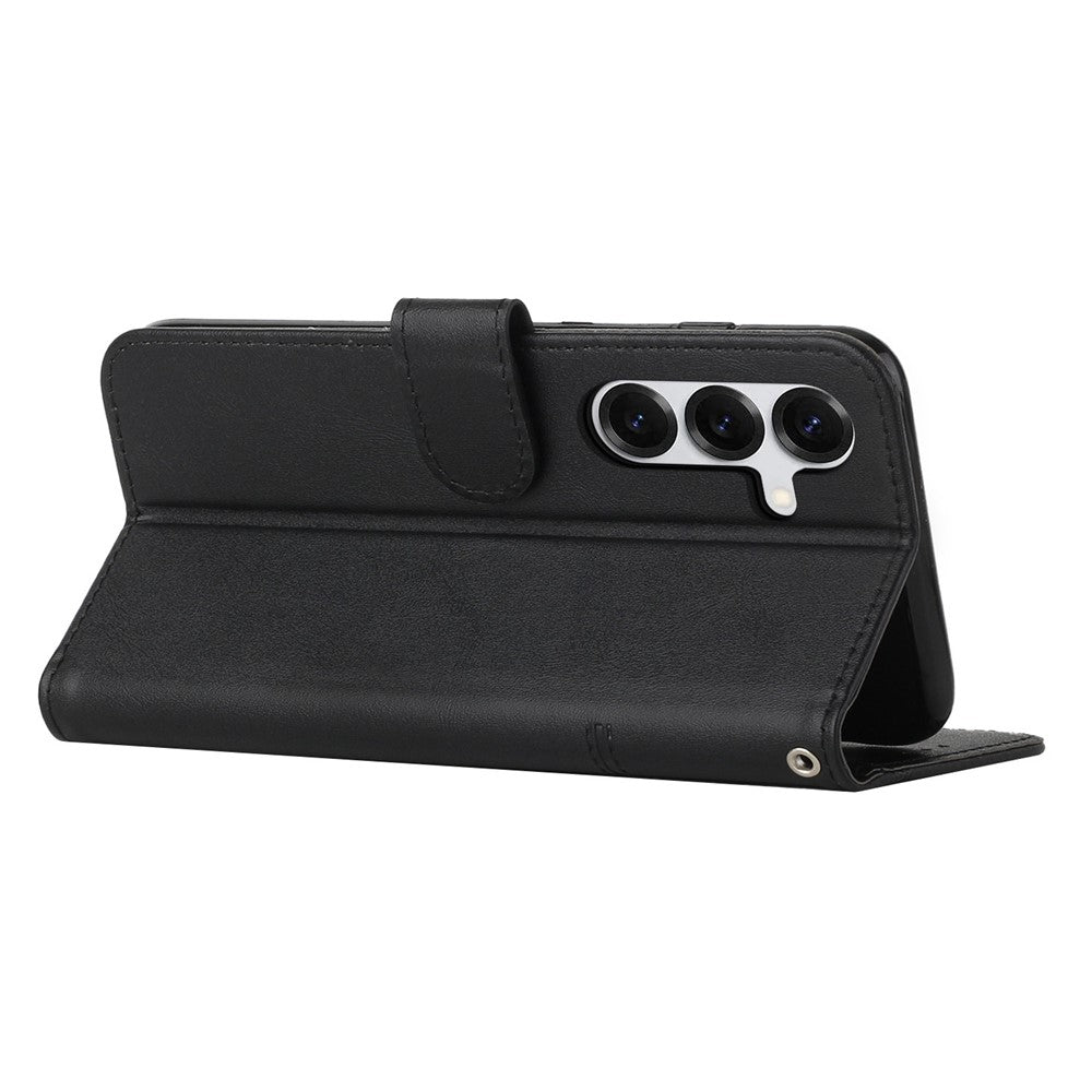 Leather Phone Case For Samsung Galaxy S26+ Foldable Stand Wallet Flip Cover with Strap