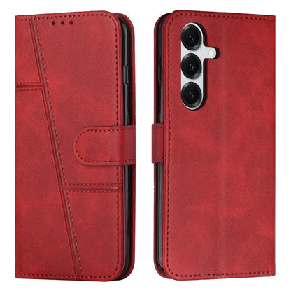 Leather Phone Case For Samsung Galaxy S26+ Foldable Stand Wallet Flip Cover with Strap