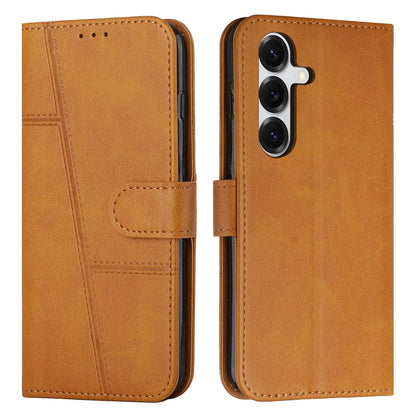 Leather Phone Case For Samsung Galaxy S26+ Foldable Stand Wallet Flip Cover with Strap