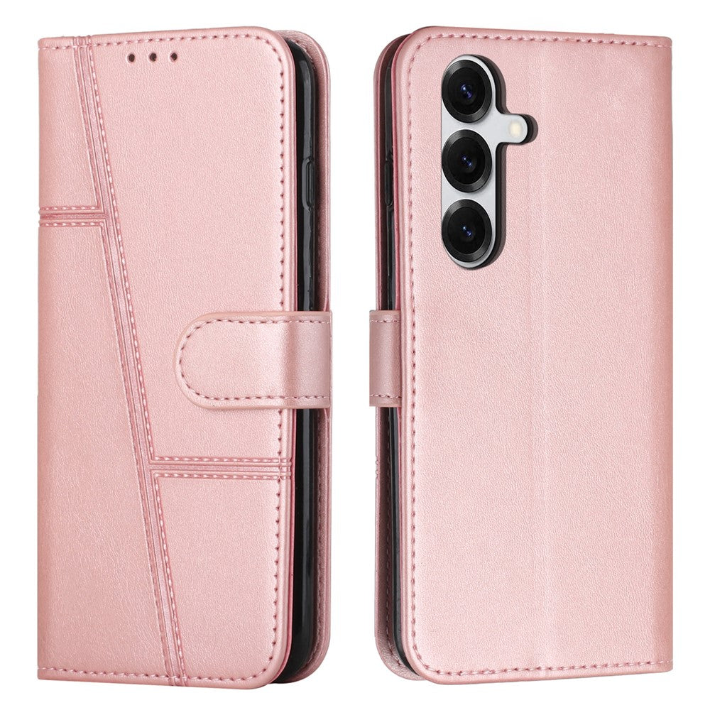 Leather Phone Case For Samsung Galaxy S26+ Foldable Stand Wallet Flip Cover with Strap