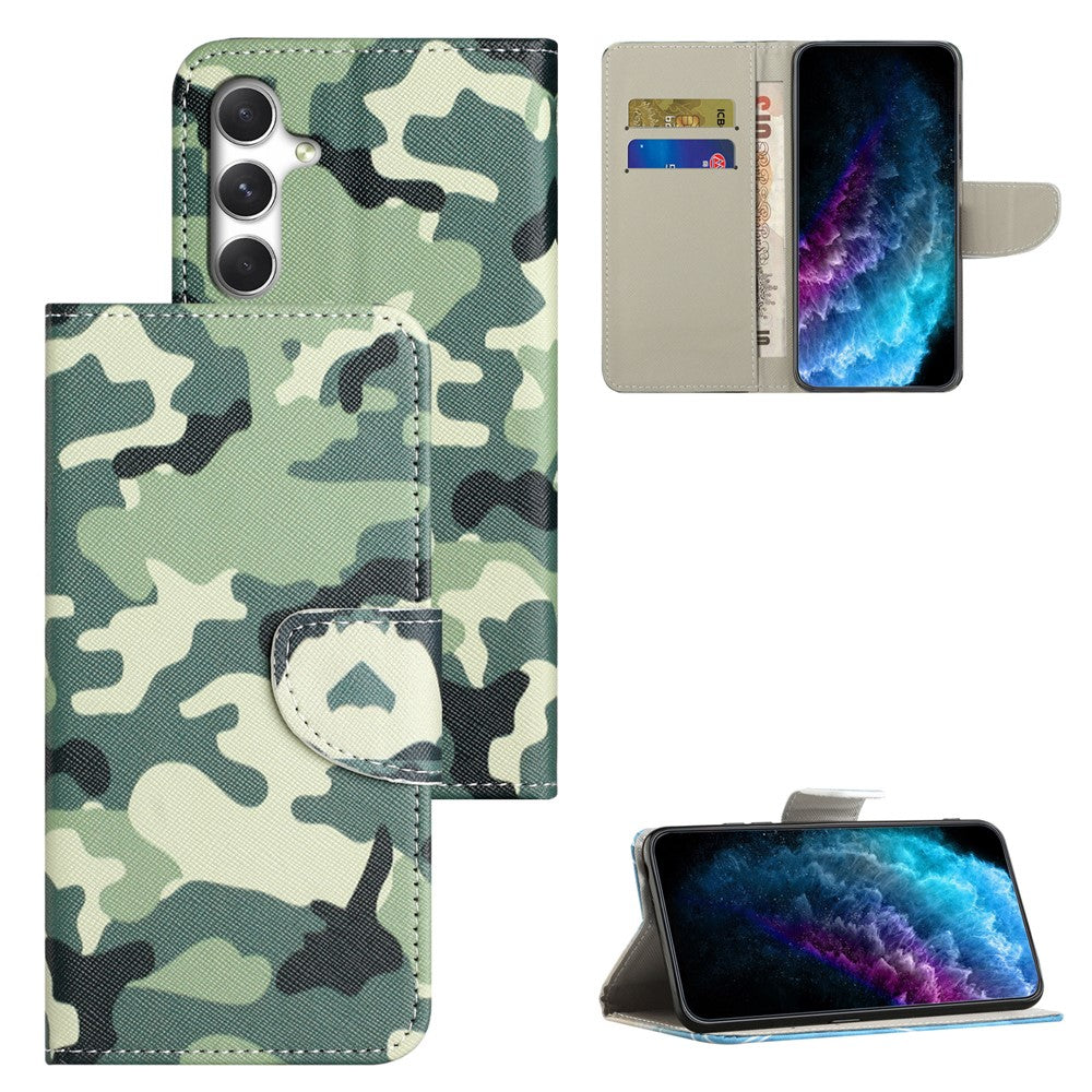 For Samsung Galaxy S26+ Case Pattern Printing Cross Texture Leather Phone Cover