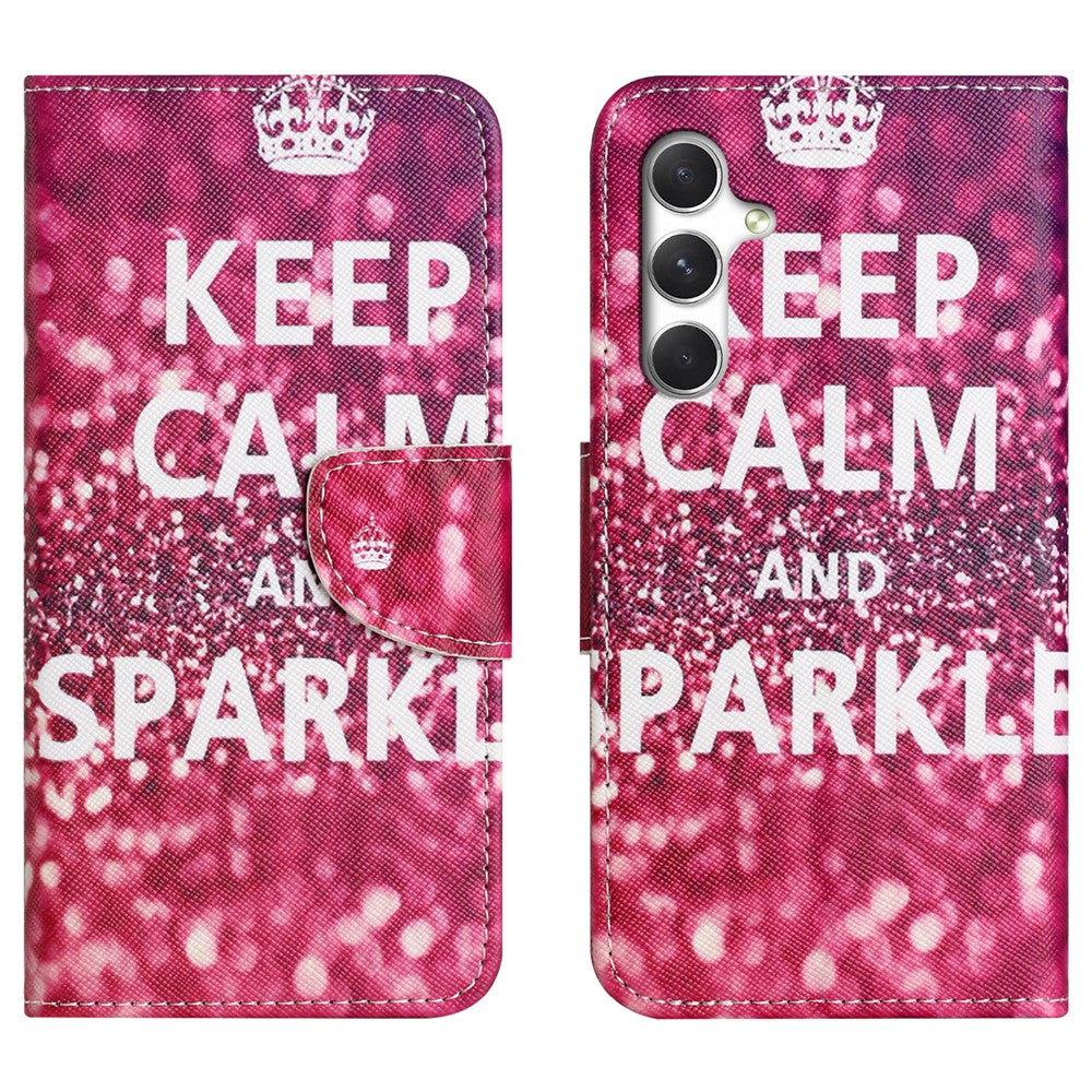 For Samsung Galaxy S26+ Case Pattern Printing Cross Texture Leather Phone Cover