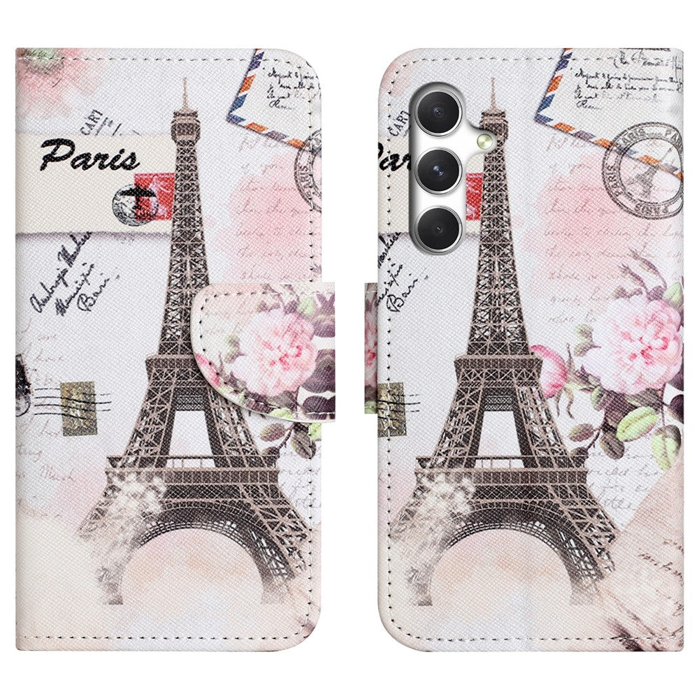 For Samsung Galaxy S26+ Case Pattern Printing Cross Texture Leather Phone Cover
